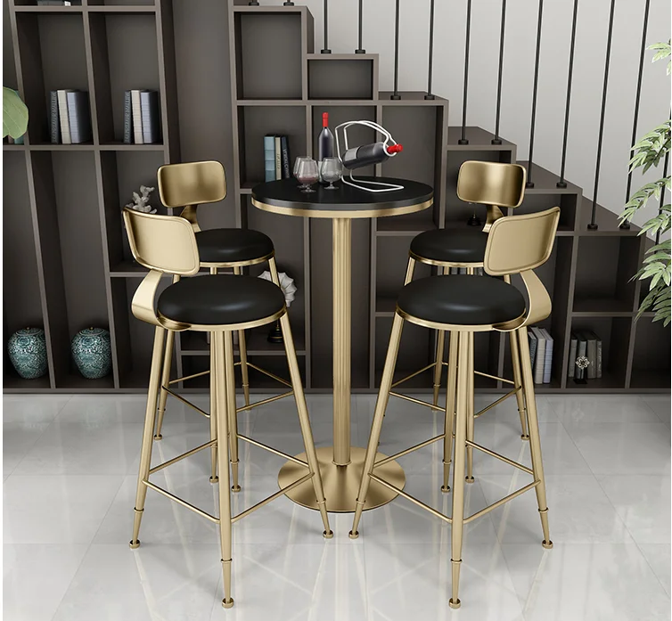 Iron bar chair simple fresh milk tea shop table chair net red bar table chair combination high table chair small round table Iron bar chair simple fresh milk tea shop table chair net red bar table chair combination high table chair small round table