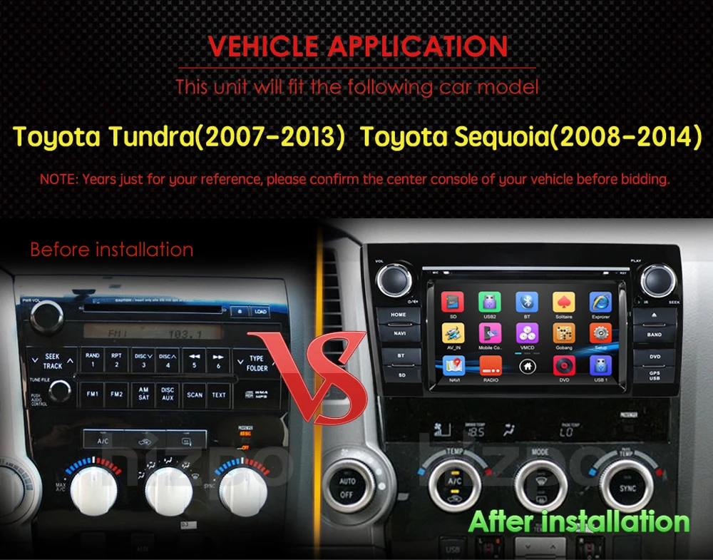 Excellent forToyota Tundra2007-13 In Dash GPS Navigation DVD Car Stereo Bluetooth MP3 Radio RDS AM/FM 3G SWC IPOD CANBUS SD USB BT CAM MAP 3