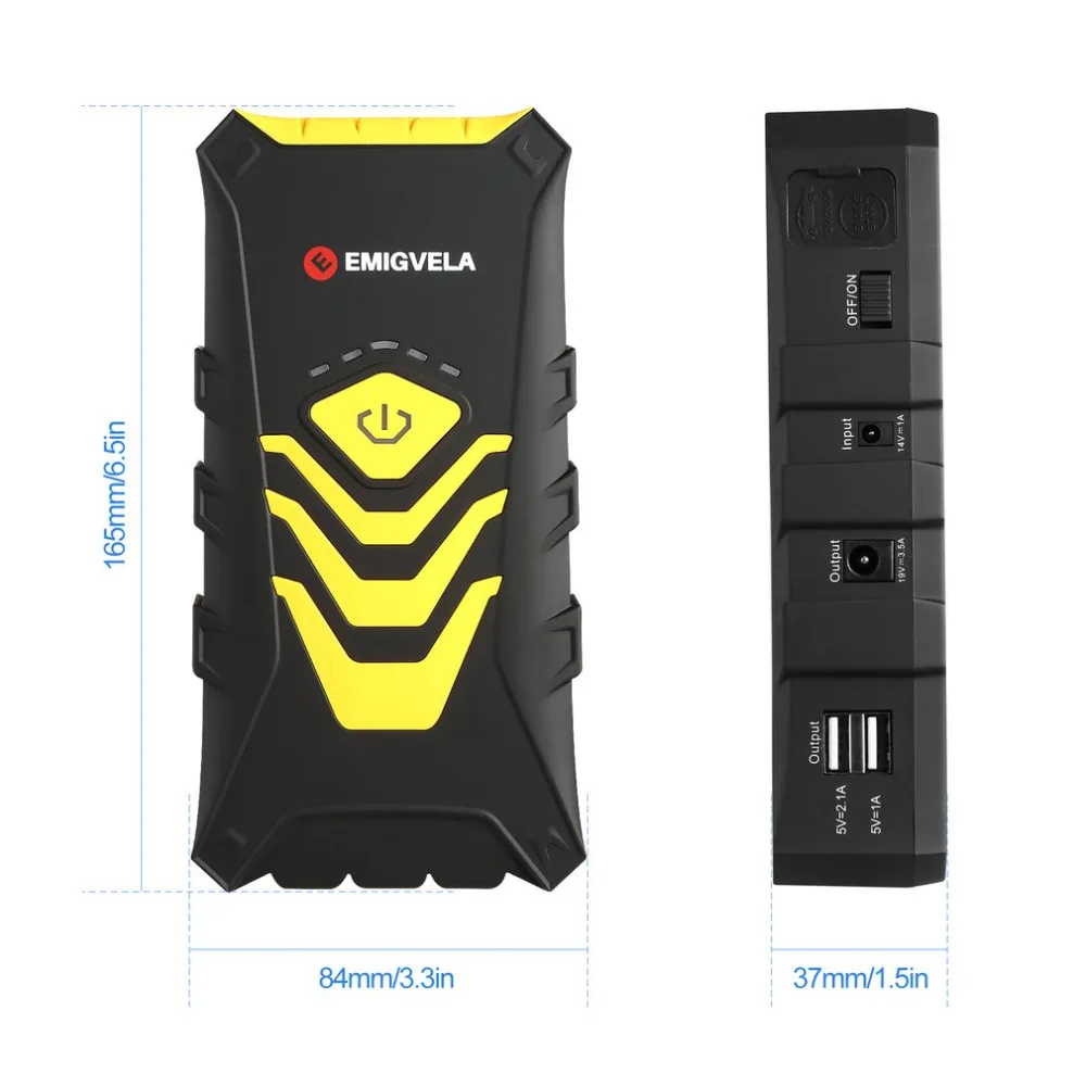 Многофункциональный автомобильный Jump Starter Kit 14000 мА/ч, два USB выхода, Мощность банк аварийный усилитель аккумулятора с светодиодный фонарик