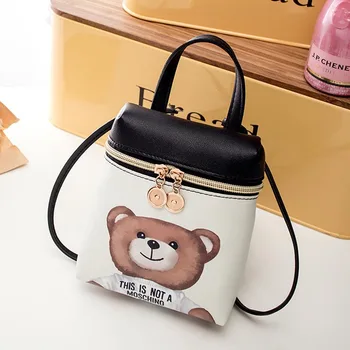 

Women's Handbag New Casual Cartoon Female Messenger Shoulder Bags Cute Crossbody Mini Bear Mobile Phone Bag Fashion Leather Bags