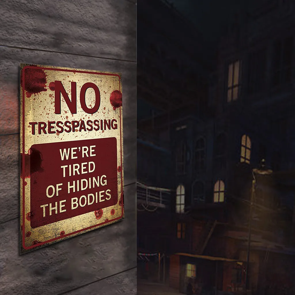 1PC Wall sign No Trespassing Retro Metal Sign Flag Plaque Bar Club Cafe Garage Wall Decorations Art Iron sign decoration