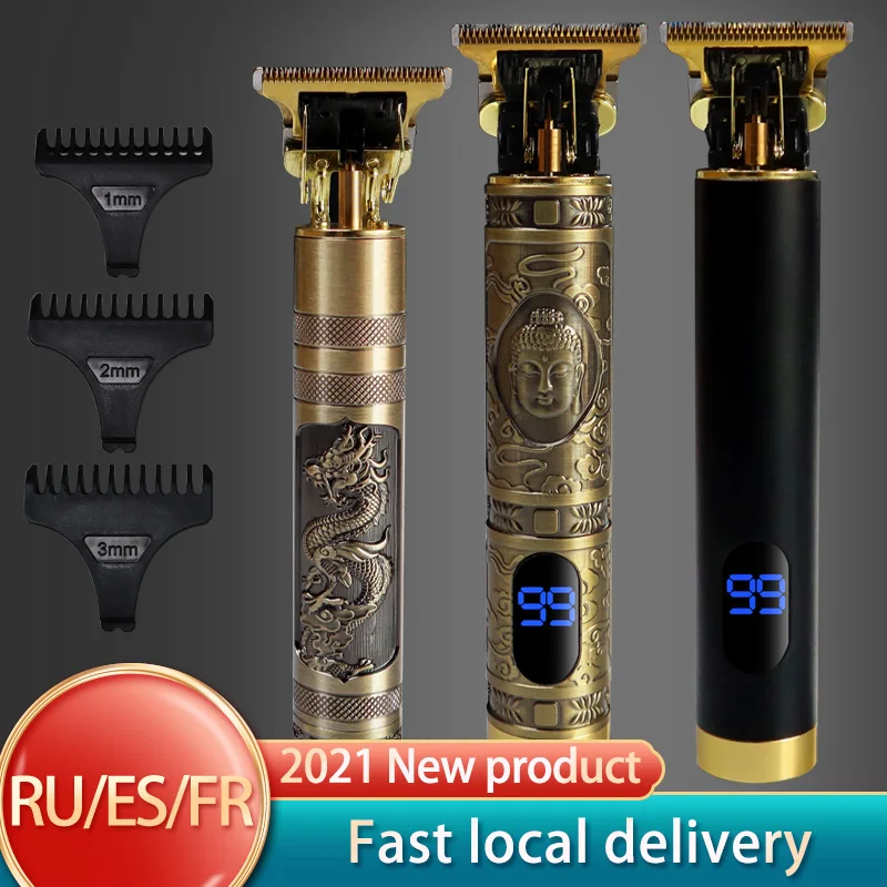 Maquinilla eléctrica de cortar el pelo para hombre, afeitadora recargable, sin cables, temporizador, barbero, 5 medidas diferentes desde 0mm