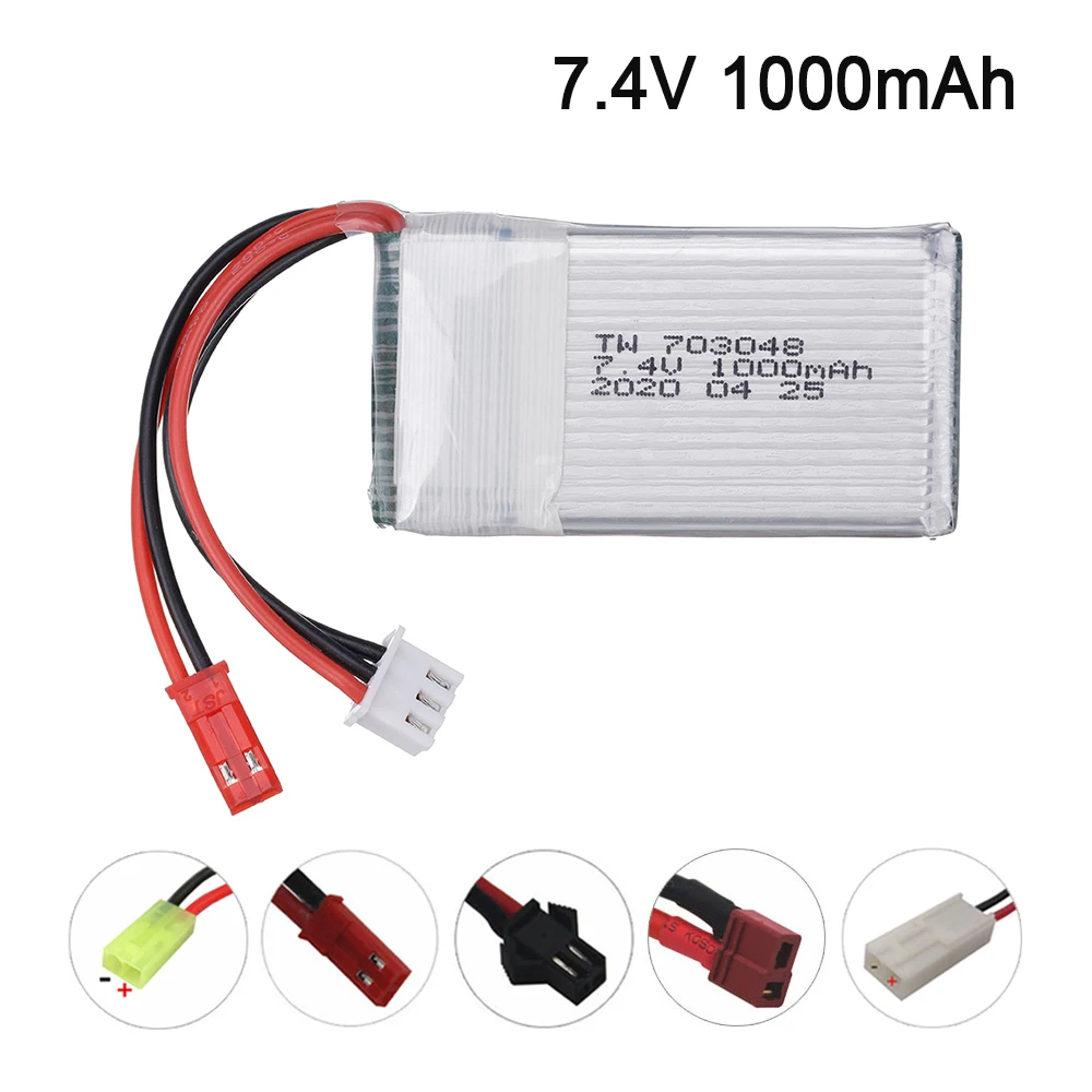 Аккумулятор Lipo 7 4 В 1000 мАч 703048 для MJXRC X600 U829A U829X F46 X601H JXD391 FT007 батарея