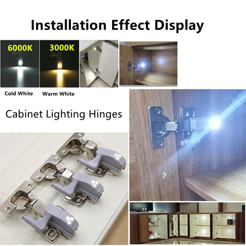 LED Smart Touch Induction Cabinet Light Wardrobe Lights Cupboard Inner Hinge Lamp Sensor Night Light for Closet Kitchen Bedroom