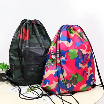 

Environmentally Friendly Waterproof Drawstring Storage Camouflage Drawstring Bag Travel Packing Organizing Folders Backpack