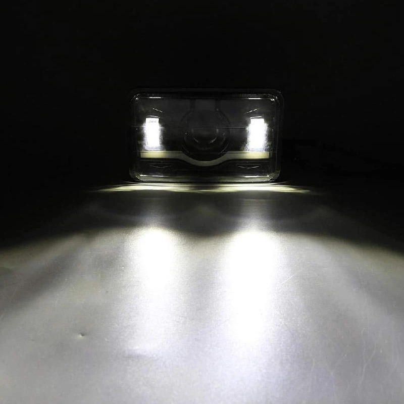 4X6 LED Headlight Square 2 pcs Sealed Beam HiLow Beam for Jeep Wrangler Cherokee YJ XJ MJ Comanche Toyota Nissan 240SX Offroad Headlamp (2)