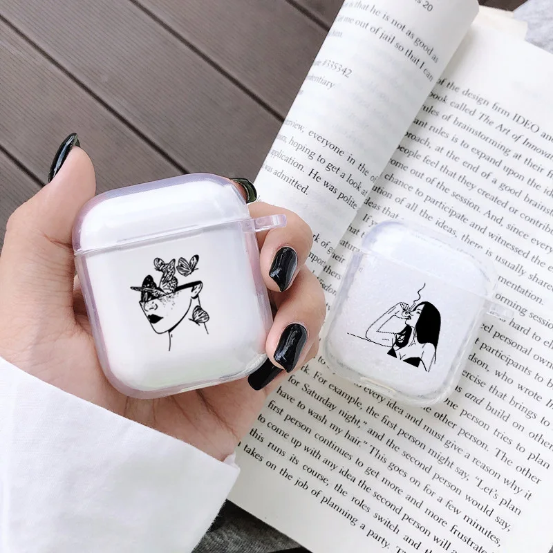 Мягкий милый Чехол Air Pods для Apple Airpods, Роскошный прозрачный чехол Lovelorn Girl Airpods, аксессуары для наушников Bluetooth