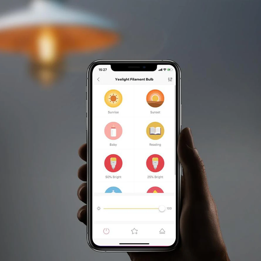 Новейший Xiaomi Yeelight умный светодиодный лампочка накаливания E27 лампа Эдисона Регулируемая яркость Энергосберегающая для Mijia APP Apple Homekit