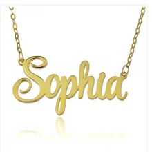 Personalized Custom Name Necklaces & Pendants Gold Color Nameplate Chain Necklaces Women Fashion Jewelry Choker