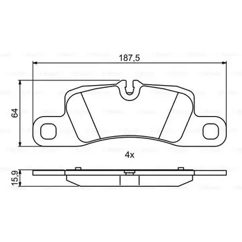 

Brake pads for PORSCHE CAYENNE 3.0-4.8 (2EH)-10 rear BOSCH