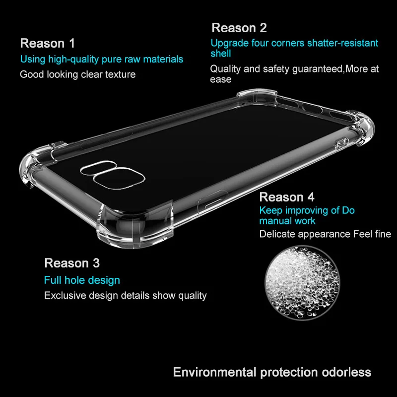 Прозрачный противоударный чехол для Samsung Galaxy S8 S9 S10 плюс S7 Edge Note 8, 9, 10, A20E A30 A40 A50 A60 A70 A80 A6 A7 A8 A9 крышка