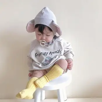 

Newborn Baby Bodysuit Cute Elephant Baby Girl Clothes Boy Kids Clothes Long Sleeve Jumpsuits Baby Animals Costume