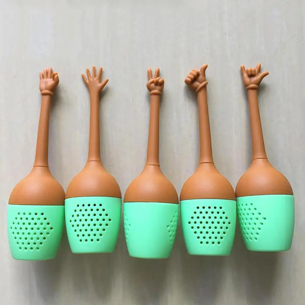 Силиконовый Фильтр для чая в форме жеста ситечко заваривания трав специй Листьев