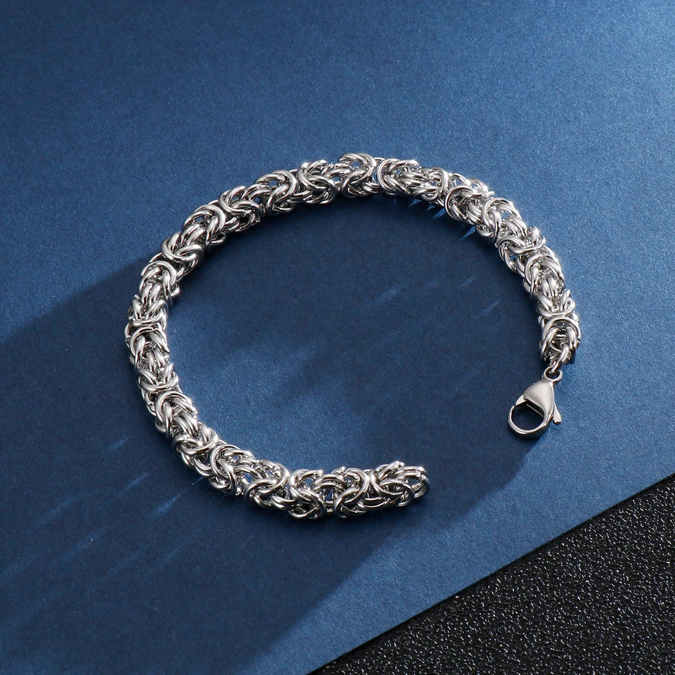 Brazalete Hexagonal 6 Mm Pulsera De Acero Inoxidable Para Hombre