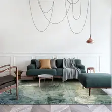 Ковры для гостиной, скандинавские абстрактные Акварельные картины маслом, зеленый узор, ковер для спальни, скандинавские украшения для дома и ребенка