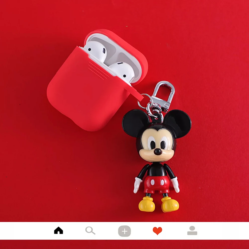 Red Mickey Желтый чехол для наушников с Микки Минни для Apple Airpods, мультяшный беспроводной Bluetooth защитный чехол для наушников, чехол для зарядного устройства - Цвет: Red Mickey