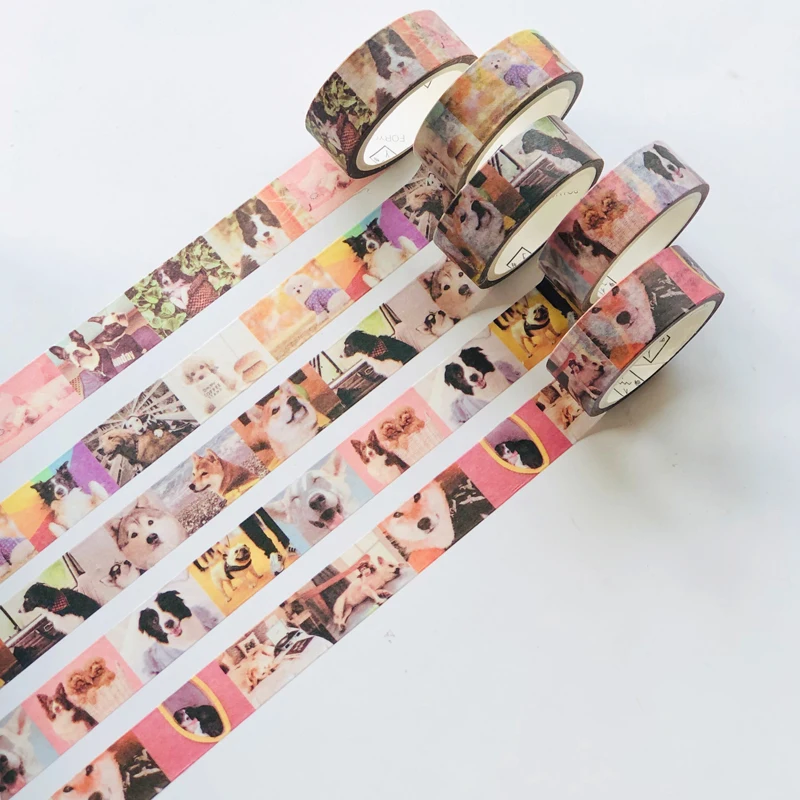 1.5cm *5 Meter Puppy Dogs World Washi Paper Masking Tape Decorative Stick LabelOffice Adhesive