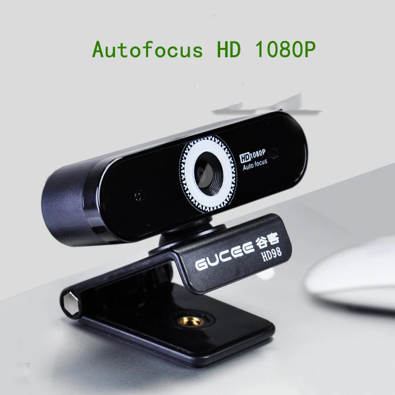 

GUCEE 1080P HD Webcam Built-In Microphone USB Free Drive Plug And Play Auto Focus For PC, Desktop Or Laptop 360 Degree Rotation