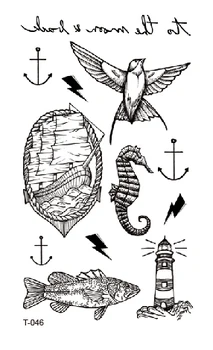

Temporary Tatoo Fake Tattoo Sticker Bird Fish Anchor Tatto Tatouage Waterproof Tattoos Stickers Hand Foot Art For Women Girl