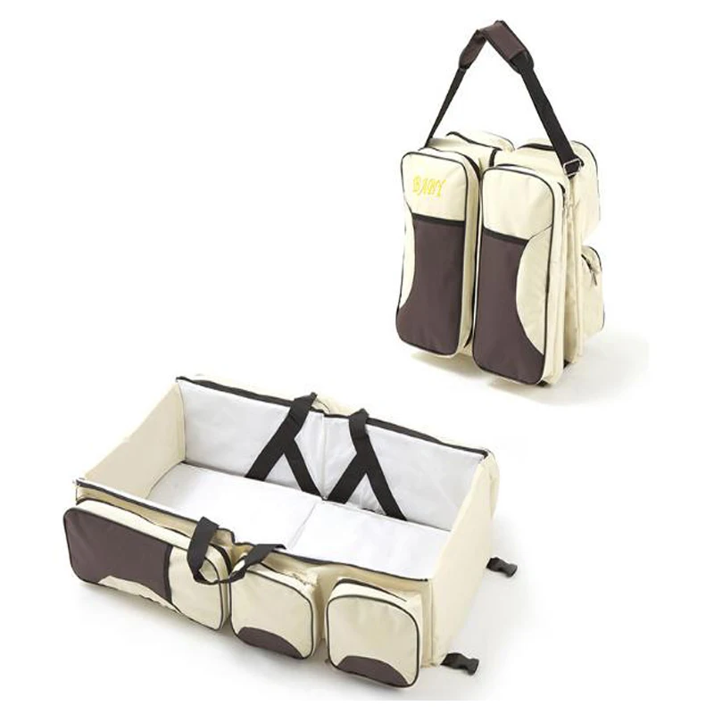 Maternity Bag Backpack For Mom Mother Changing Multi-function Folding Travel Diaper Baby Bag - Цвет: bag bed D 1 pcs
