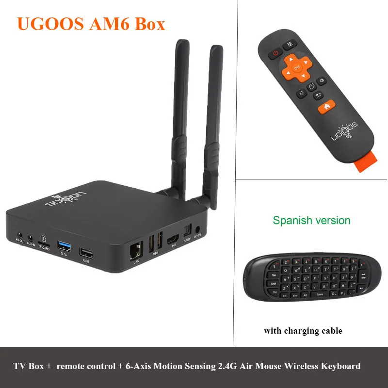 set6 RU корабль UGOOS AM6 Smart Android tv Box Android9.0 Amlogic S922X 2GB LPDDR4/16 GB 2,4G/5G WiFi BT 5,0 4K HD медиа-бокс UGOOS AM3 - Цвет: set6