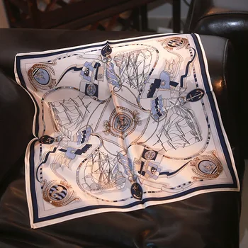 

New silk scarf "big voyage" silk scarf small square scarf scarf mulberry silk professional commuter