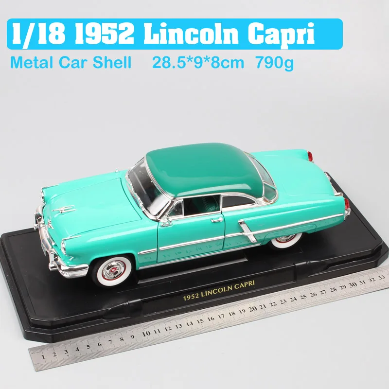 1:18 Масштаб дорожный знак Классический роскошный ford 1952 Lincoln Capri седан литье под давлением и транспортные средства игрушечные модели машин реплики для коллекции