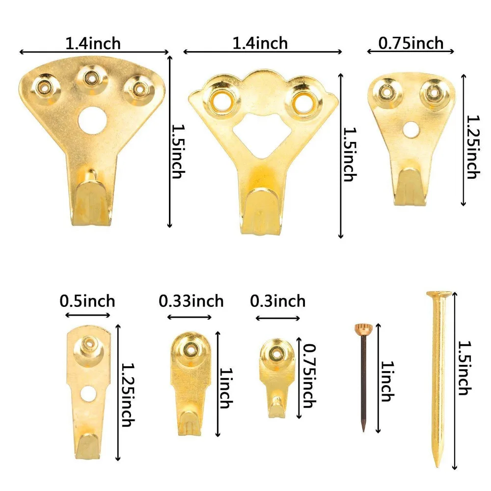 Pcture вешалки 130 шт. универсальные крючки для картин сверхмощный набор для картин с гвоздями для настенного монтажа 10-100 фунтов упаковка