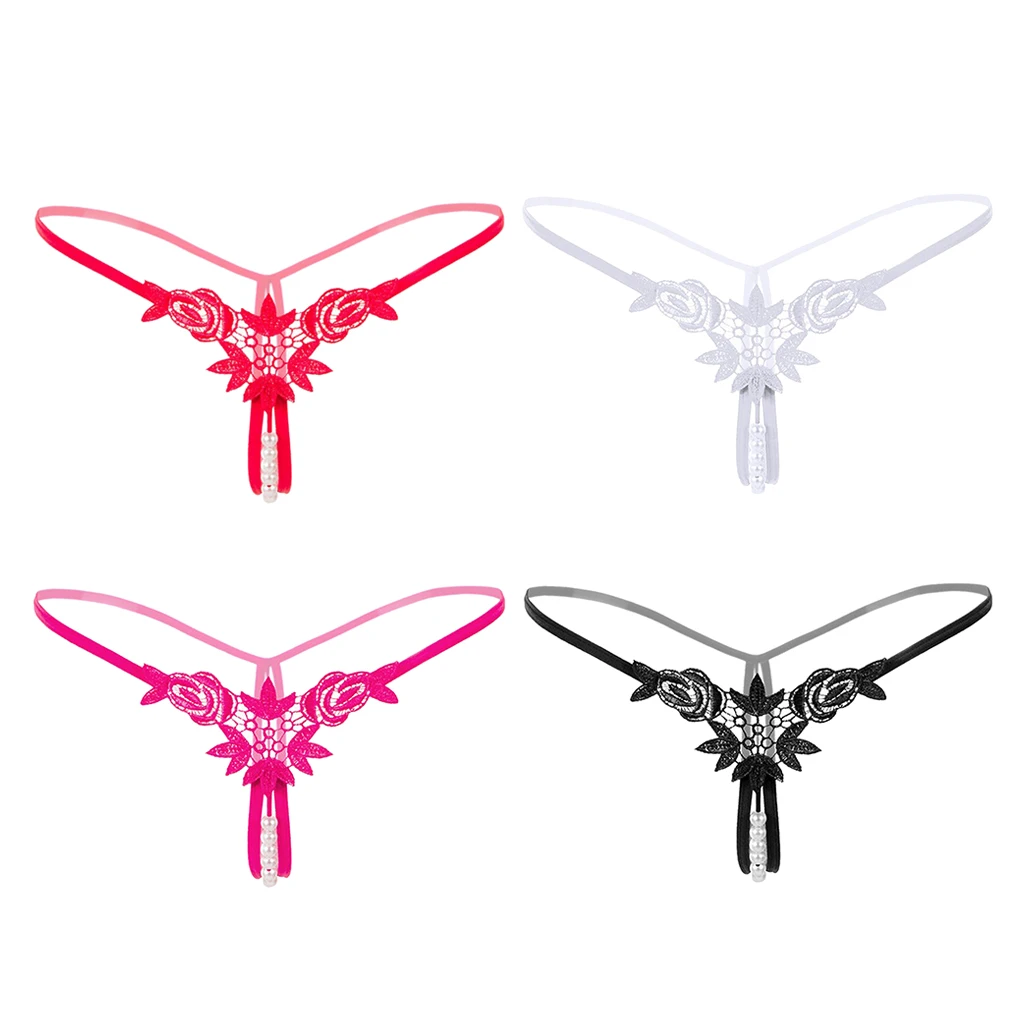 Lady Sexy Open Crotch Crotchless Panties Low Rise Hollow Flower Thongs