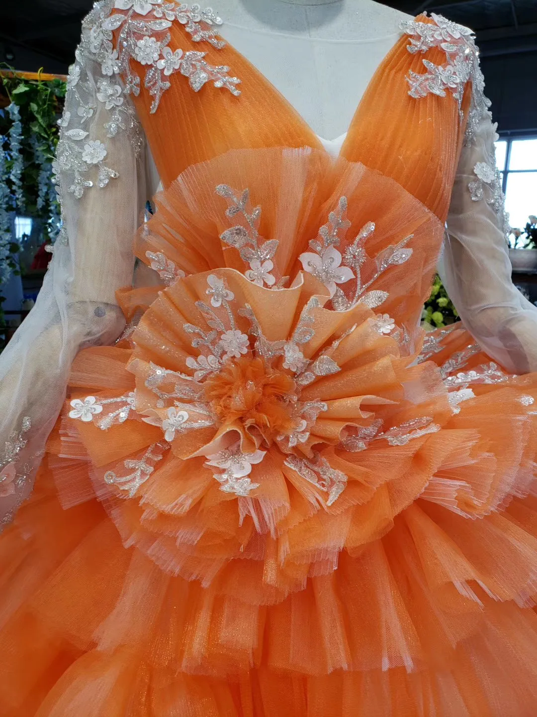 Свадебные Vestidos De Gala оранжевое платье без бретелек для выпускного вечера на заказ пышная Тяжелая многослойная юбка из тюля потрясающее платье для выпускного вечера