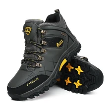  Brand Men Winter Snow Boots Waterproof Leather Sneakers Super  Warm Men's Boots Outdoor Male Hiking Boots Work Shoes Size 39-47 