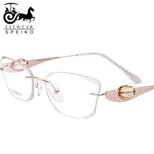 Высшего класса B титановые оправы SL715 для женщин famale оправа без оправы очки для чтения близорукость Ультралегкая оправа очки speiko