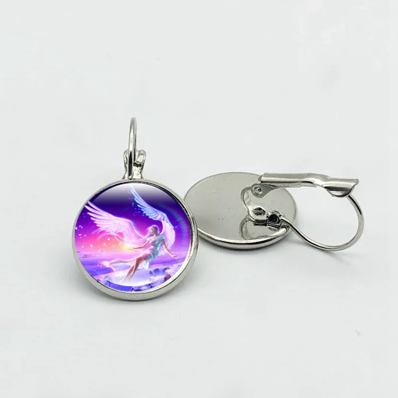 

Moon Angel Bump Round Earrings European and American Personality Vintage Classic Earrings Jewelry