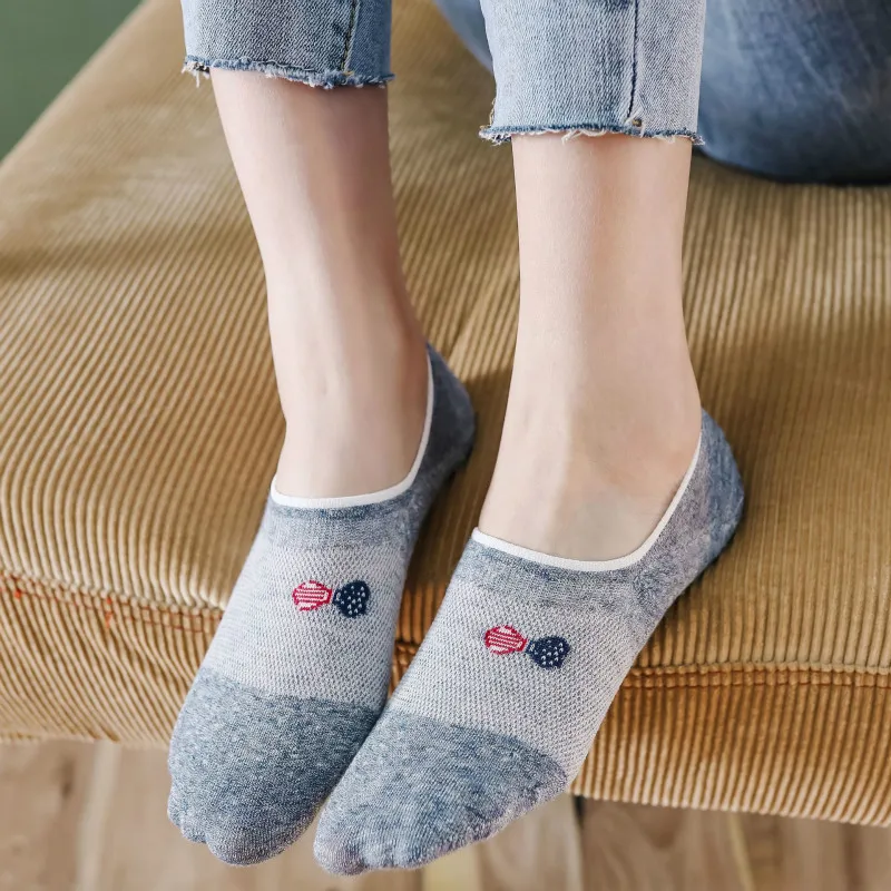Fast Shipping 2020 New Arrival 5 Pairs Slipper Invisible Solid Women's Short Socks Cotton No Show Socks For Women