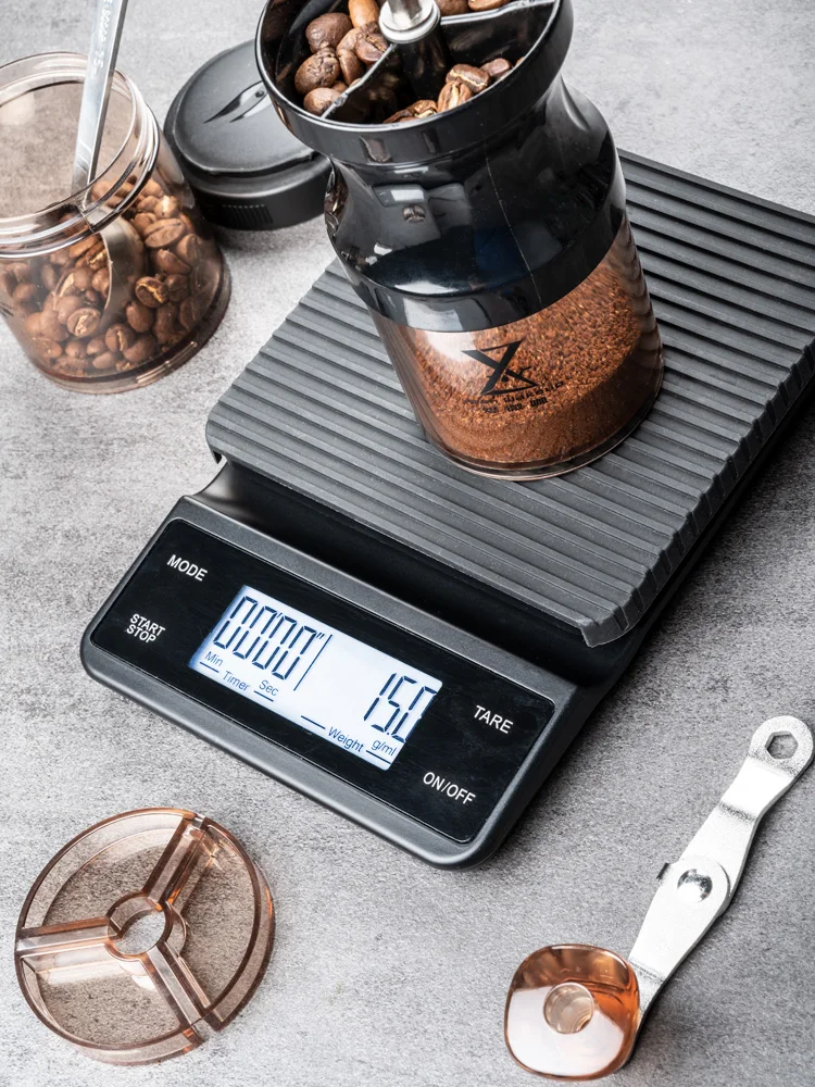 Coffee set Hand pot Gift box 304 stainless steel 580ml Glass coffee pot bean grinder Timing electronic scale Filter cup paper