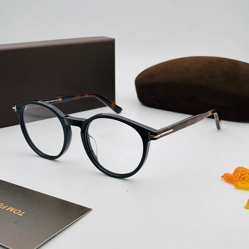 Tom for Optical Eyeglasses Frames Forde Fashion Round Acetate Women Men Reading Myopia Prescription TF5524 EyeGlasses With Case