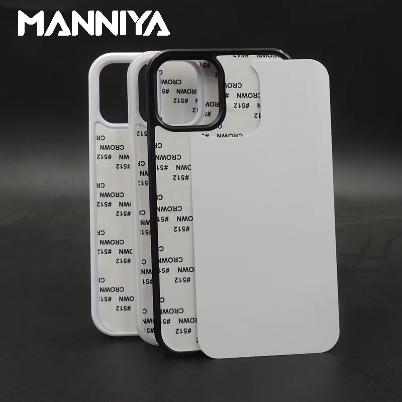 MANNIYA for iphone 12 mini/12/12 pro/12 pro max Blank Sublimation TPU+PC rubber phone Case with Aluminum inserts 100pcs/lot