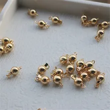 

14K gold bag color protection accessories round ball stick buckle pearl jewelry link buckle DIY bracelet necklace ending