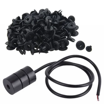 

100 Pcs Car Fender Push Type Black Plastic Rivets Fastener 6mm Hole & 1x Anti-Collision Rear End Car Tail Fog Lamp 12V