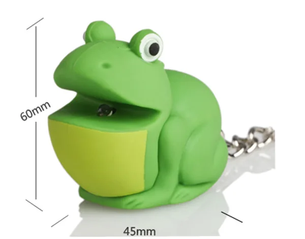 Hot Sales Frog LED Sound Making Shining Flashlight Keychain Car Handbag Pendant Small Gifts Manufacturers Direct Selling