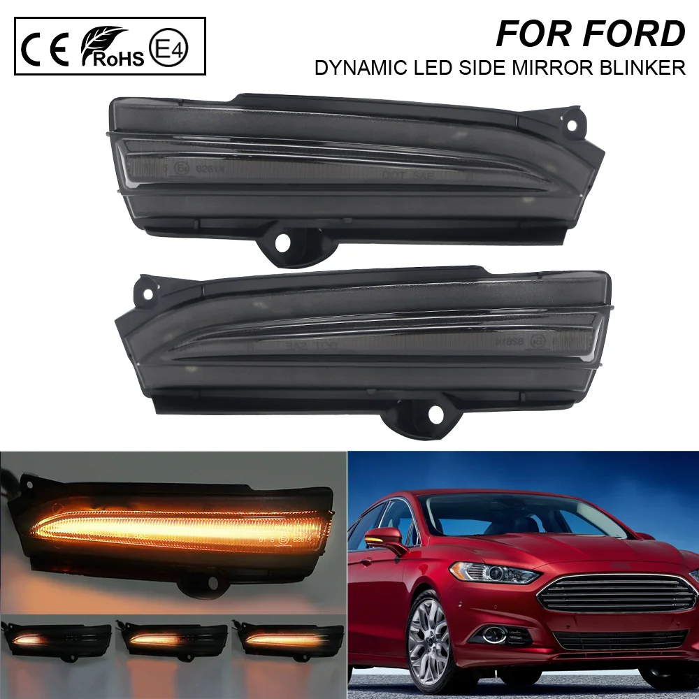 2X Динамический светодиодный светильник мигалка с боковым зеркалом для Ford Mondeo 2013