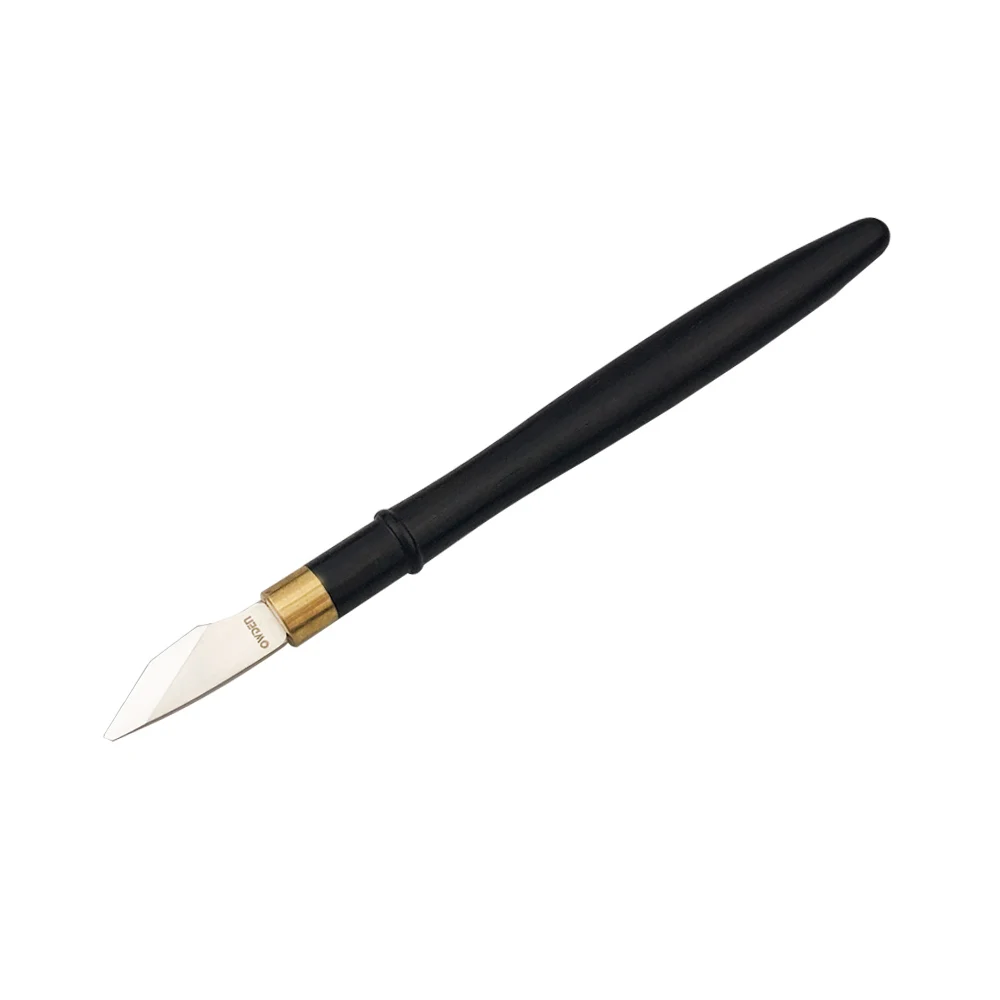 Leather Carving Knife DIY Hobby Artwork Ebony Handle Sharp Cutter Handwork Tool For Leather Craft leather carving knife