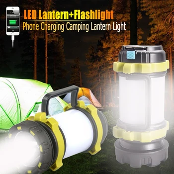 

18650 Power Bank Camp Lamp LED Camping Light USB Rechargeable Flashlight Work Light Searchlight Torch Pendant Flashlight