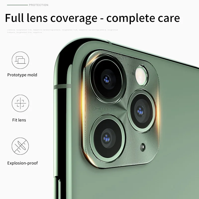 Металлический чехол для объектива камеры заднего вида для iphone 11 Pro, защитный круглый чехол для камеры, чехол для iphone 11 Pro MAX Ring Bumper, защита