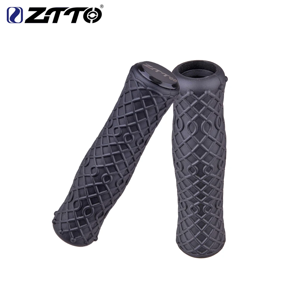 ZTTO, 1 пара, push-велосипед, чистый силикон, прочный, ГЕЛЕВЫЙ, ударопрочный, велосипедные ручки с креплением для горного велосипеда, запчасти для велосипеда - Цвет: Black