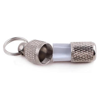 

Pet Identity Card Loss Prevention Dog Cat ID Tags Silver Storage Capsule Address Label Tube Holder Identification Card Collar
