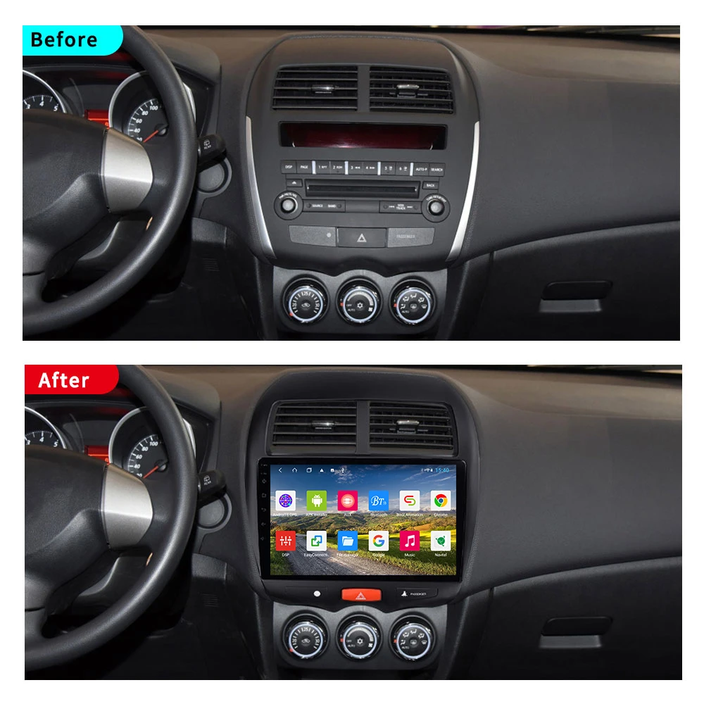 EKIY 10 1 ''Android 8 автомобильный Радио мультимедийный плеер 2 Din Dvd GPS для Mitsubishi ASX 2010