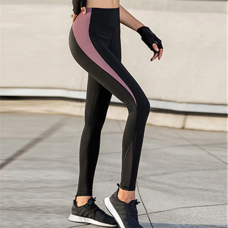 Sport Women Fitness Running Yoga Pants High Waist Slim Tights Training Sports Trousers Stretch Peach Push Up Leggings