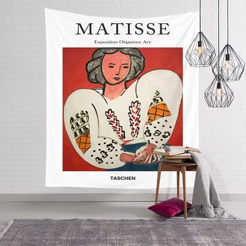 

Psychedelic Matisse Painting Wall Tapestry Colorful Artist Painting Printed Living Room Decoration Small Tapestry Home Decor