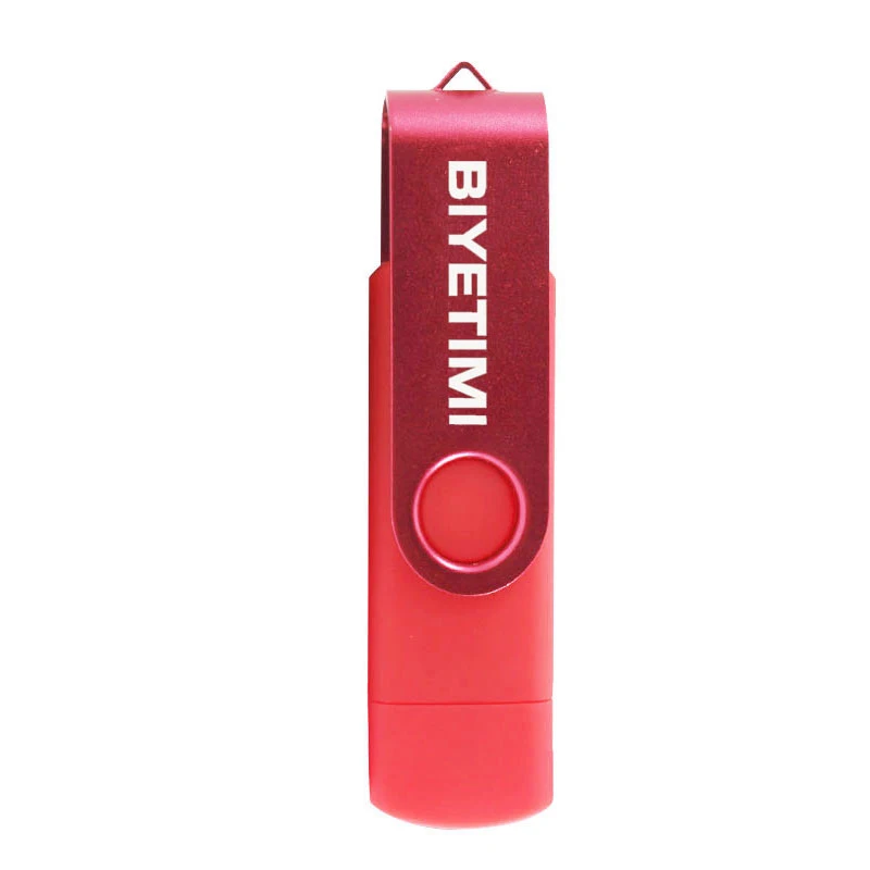 Usb флеш-накопитель BIYETIMI, 16 ГБ, 32 ГБ, 64 ГБ, для OTG, Andriod, реальная емкость, Внешняя память, Usb флешка для ПК, на заказ - Цвет: Красный